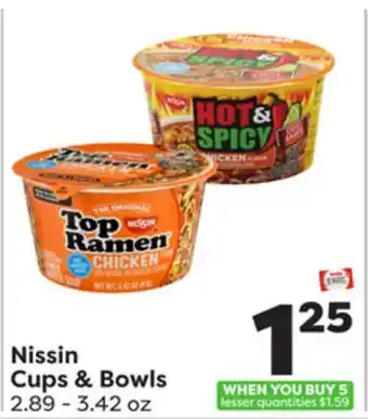 Weis Markets Nissin cups & bowls offer