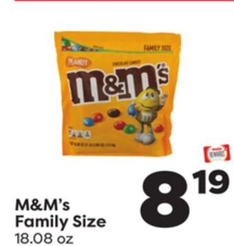 Weis Markets M&m's family size offer