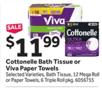 Stop&Shop Cottonelle bath tissue or viva paper towels offer