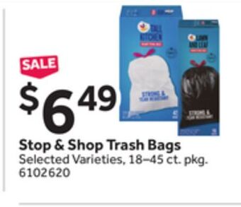 Stop&Shop Stop & shop trash bags offer