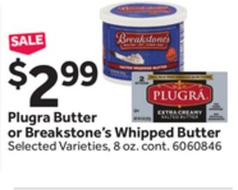 Stop&Shop Plugra butter or breakstone's whipped butter offer