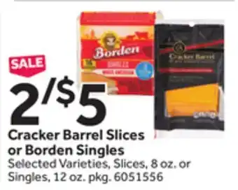 Stop&Shop Cracker barrel slices or borden singles offer