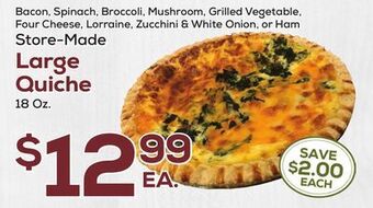 DeCicco & Sons Store-made large quiche offer