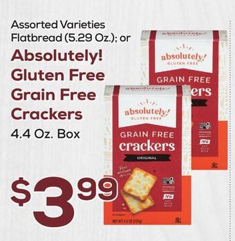 DeCicco & Sons Absolutely! gluten free grain free crackers 4.4 oz. box offer