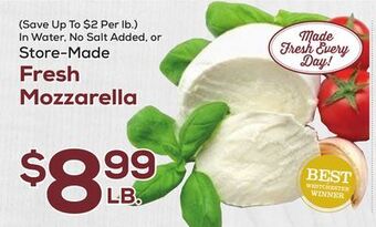 DeCicco & Sons Fresh mozzarella offer