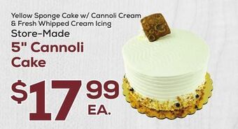 DeCicco & Sons 5 cannoli cake offer