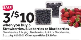 Stop&Shop Strawberries, blueberries or blackberries offer