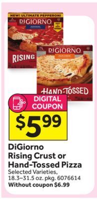 Stop&Shop Digiorno rising crust or hand-tossed pizza offer