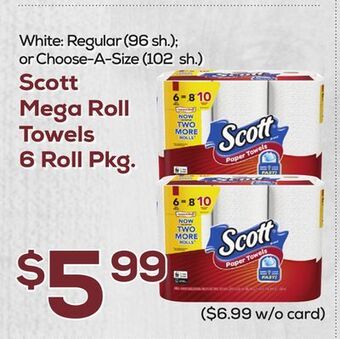 DeCicco & Sons Scott mega roll towels 6 roll pkg offer