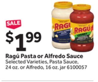 Stop&Shop Ragú pasta or alfredo sauce offer