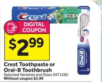Stop&Shop Crest toothpaste or oral-b toothbrush offer