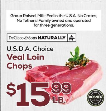DeCicco & Sons Veal loin chops offer