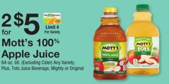 The Fresh Grocer 100% apple juice offer
