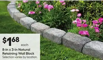 Lowe's 8-in x 3-in natural retaining wall block offer