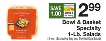 The Fresh Grocer Specialty 1-lb. salads offer