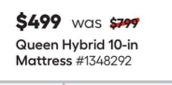Lowe's Serta queen hybrid 10-in mattress offer