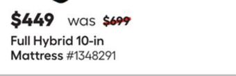 Lowe's Full hybrid 10-in mattress offer