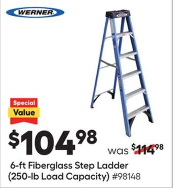 Lowe's Werner 6-ft fiberglass step ladder offer
