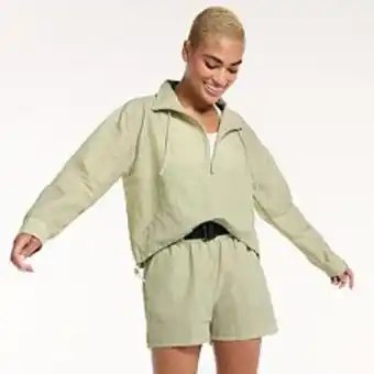 Women's flx half-zip woven crop jacket