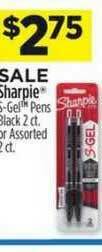Dollar General Sharpie S-gel Pens Black offer