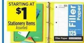 Dollar General Stationery Items offer