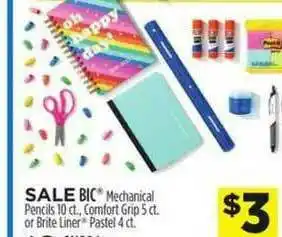 Dollar General Bic Mechanical Pencils, Comfort Grip Or Brite Liner Pastel offer
