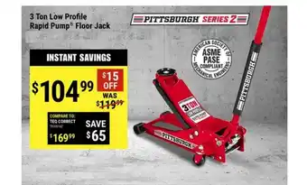 Harbor Freight Tools 3 Ton Low Profile Rapid Pump Floor Jack offer