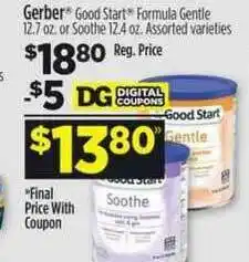 Dollar General Gerber Good Start Formula Gentle Or Sooth offer