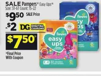 Dollar General Pampers Easy Ups offer