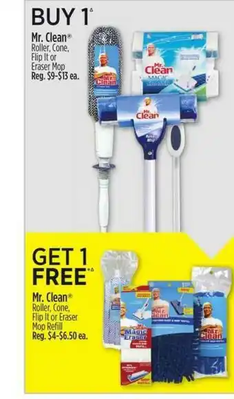 Dollar General Mr. Clean Roller, Cone, Flip It Or Eraser Mop offer