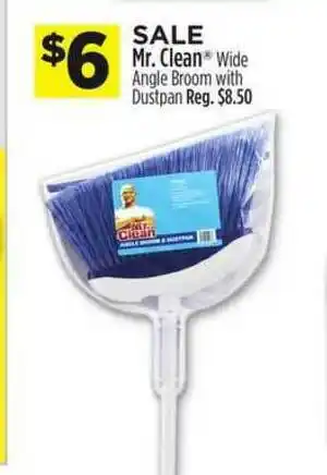 Dollar General Mr. Clean Wide Angle Broom With Dustpan offer