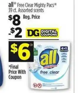 Dollar General All Free Clear Mighty Pacs offer