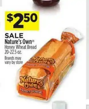 Dollar General Nature's Own Honey Wheat Bread offer