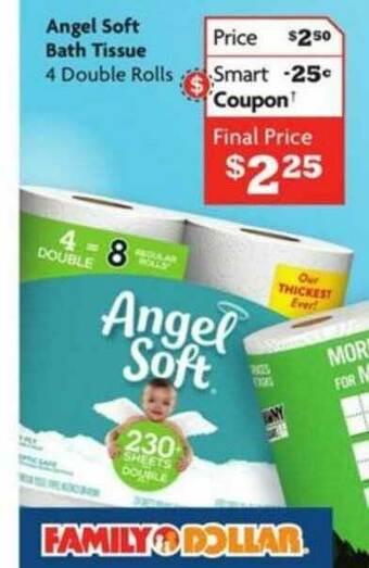 Family Dollar Angel Soft Bath Tissue offer