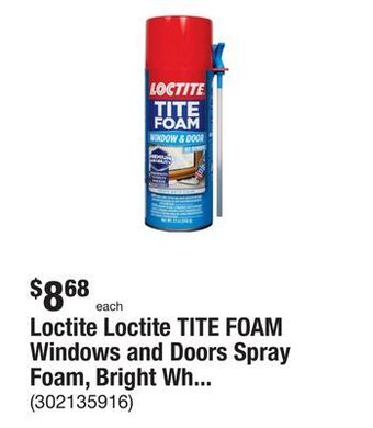 The Home Depot Loctite loctite tite foam windows and doors spray foam, bright white, 12 fl oz can, insulating spray foam sealant offer
