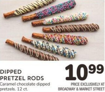 Albertsons DIPPED PRETZEL RODS Caramel chocolate dipped pretzels. 12 ct. offer