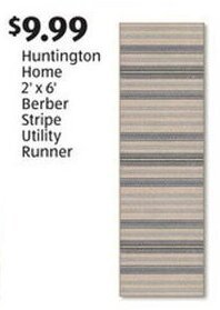 Aldi Huntington Home 2'x6 Berber Stripe Utility Runner offer