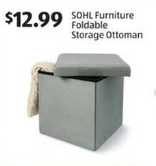 Aldi SOHL Furniture Foldable Storage Ottoman offer