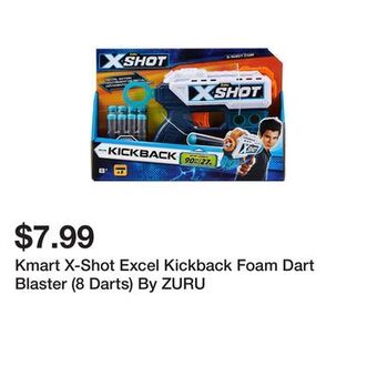 Kmart Kmart x-shot excel kickback foam dart blaster (8 darts) by zuru offer