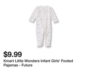 Kmart Kmart little wonders infant girls' footed pajamas - future offer