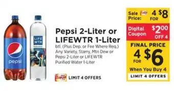 ShopRite Pepsi 2-liter or lifewtr 1-liter btl offer