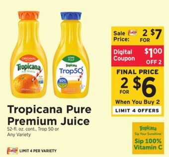 ShopRite Pure premium juice offer