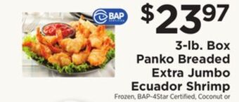 ShopRite 3-lb. box panko breaded extra jumbo ecuador shrimp offer