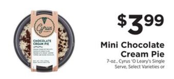ShopRite Mini chocolate cream pie offer