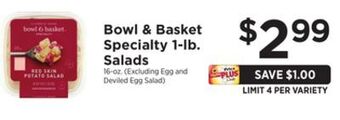 ShopRite Specialty 1-lb. salads offer