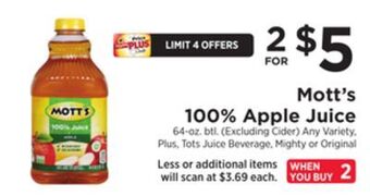 ShopRite 100% apple juice offer
