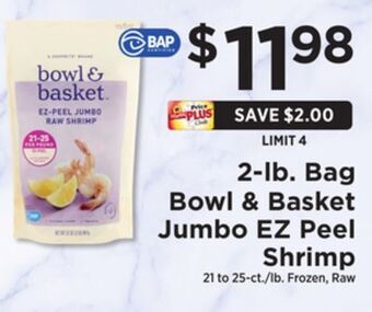 ShopRite 2-lb. bag jumbo ez peel shrimp offer