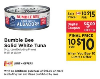 ShopRite Solid white tuna offer