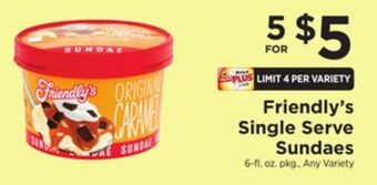 ShopRite Single serve sundaes offer