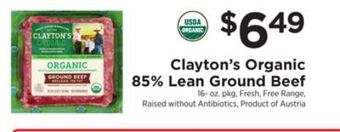 ShopRite Organic 85% lean ground beef offer